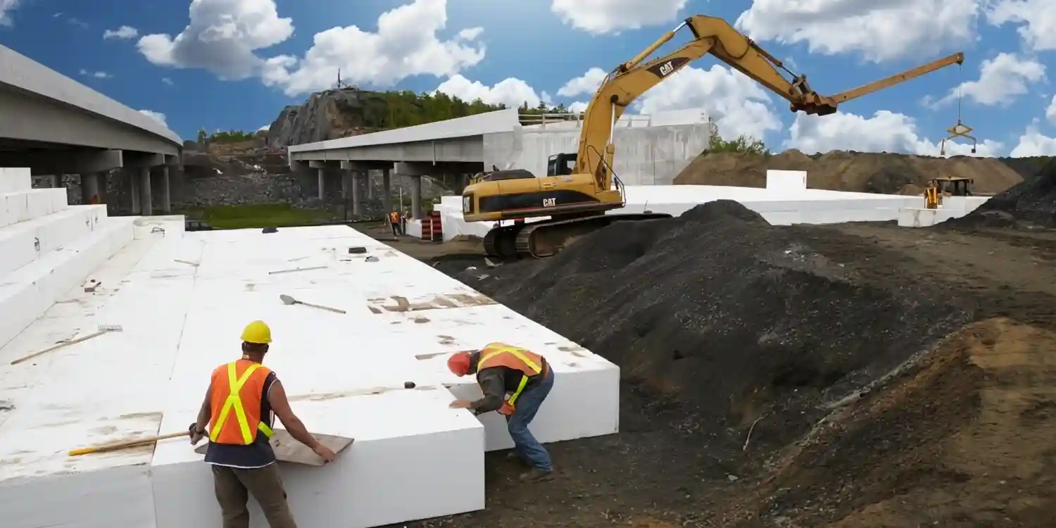 Contractors working with EPS foam